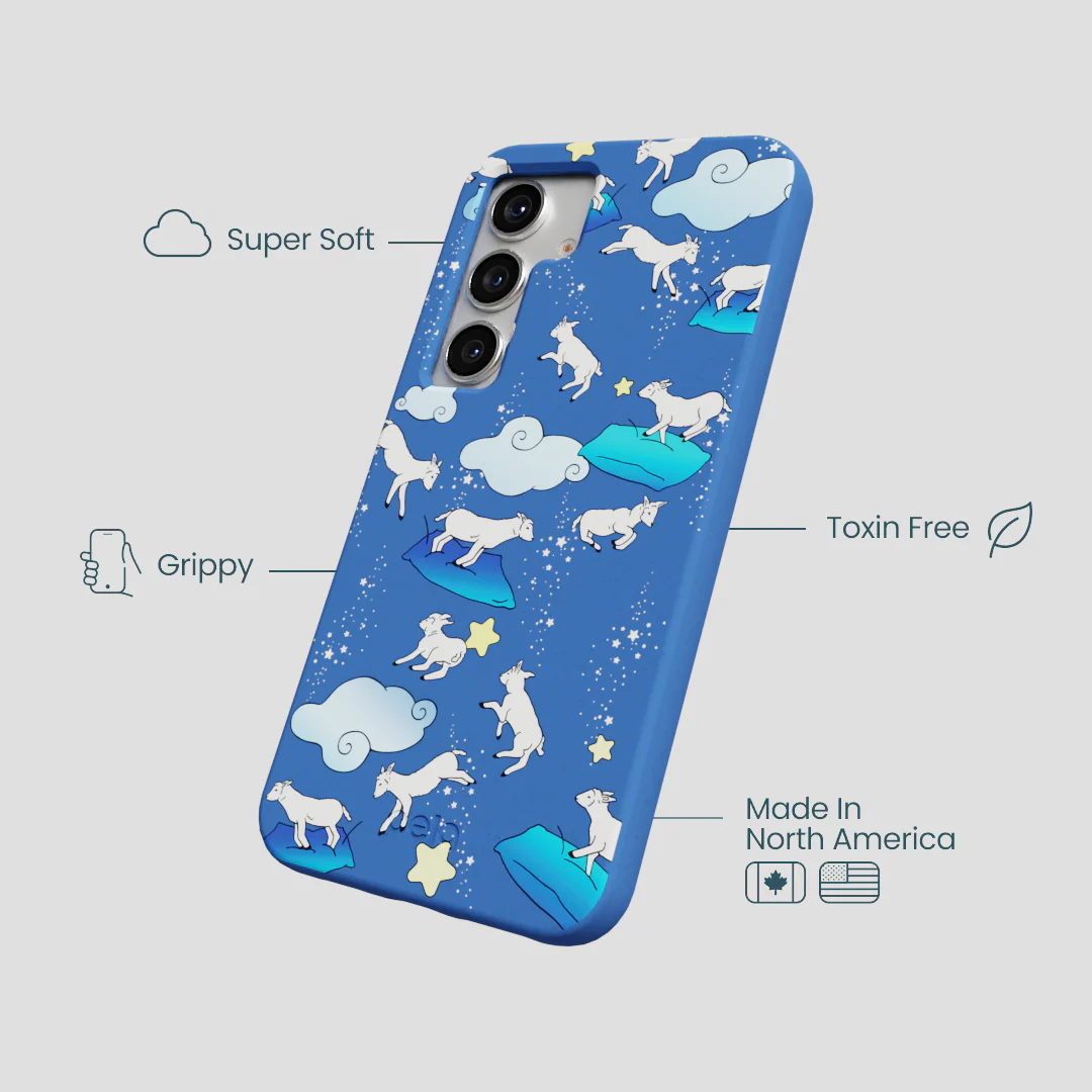 Electric Blue Sheep Dreamers Samsung Galaxy S25 Case - Image 4