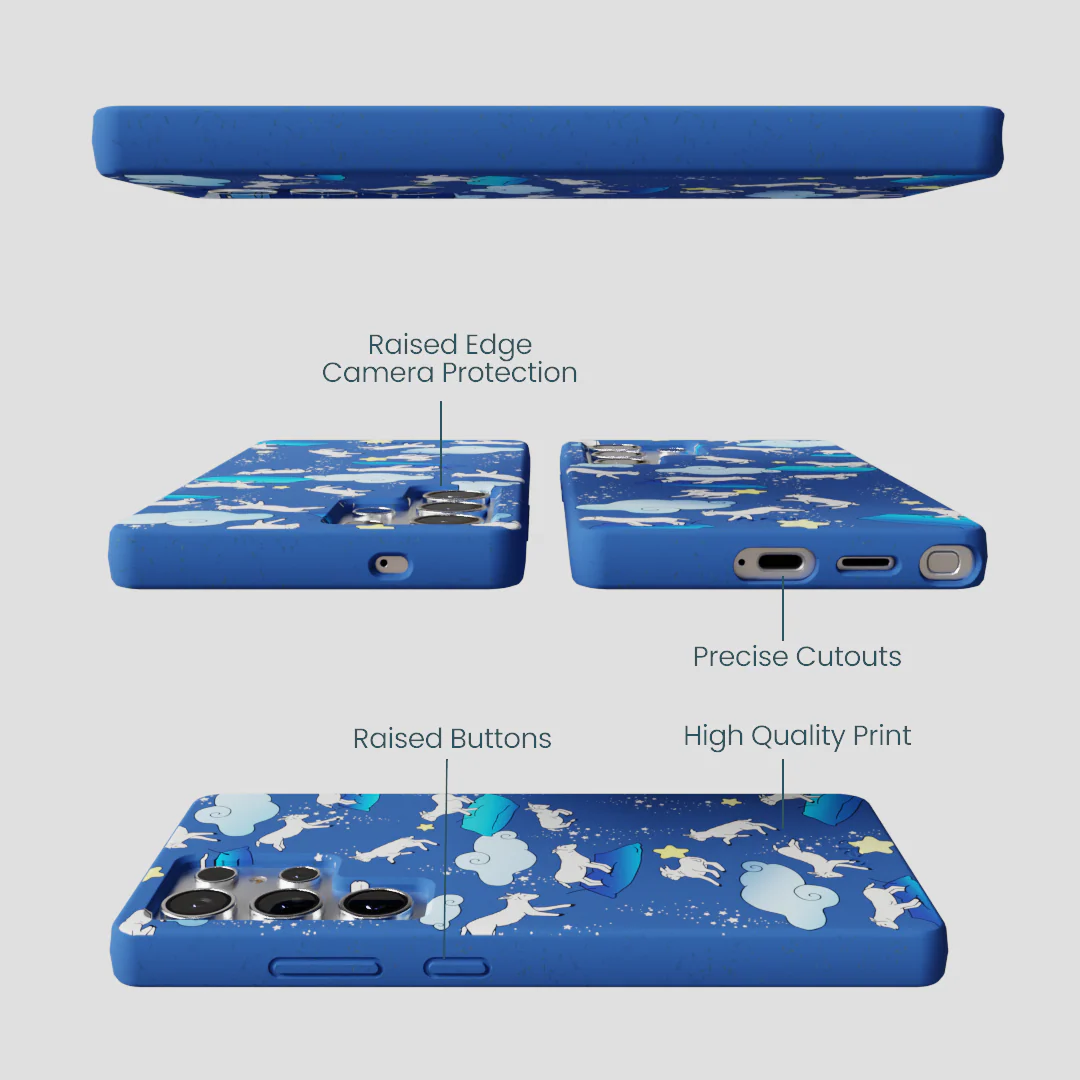 Electric Blue Sheep Dreamers Samsung Galaxy S25 Ultra Case - Image 3