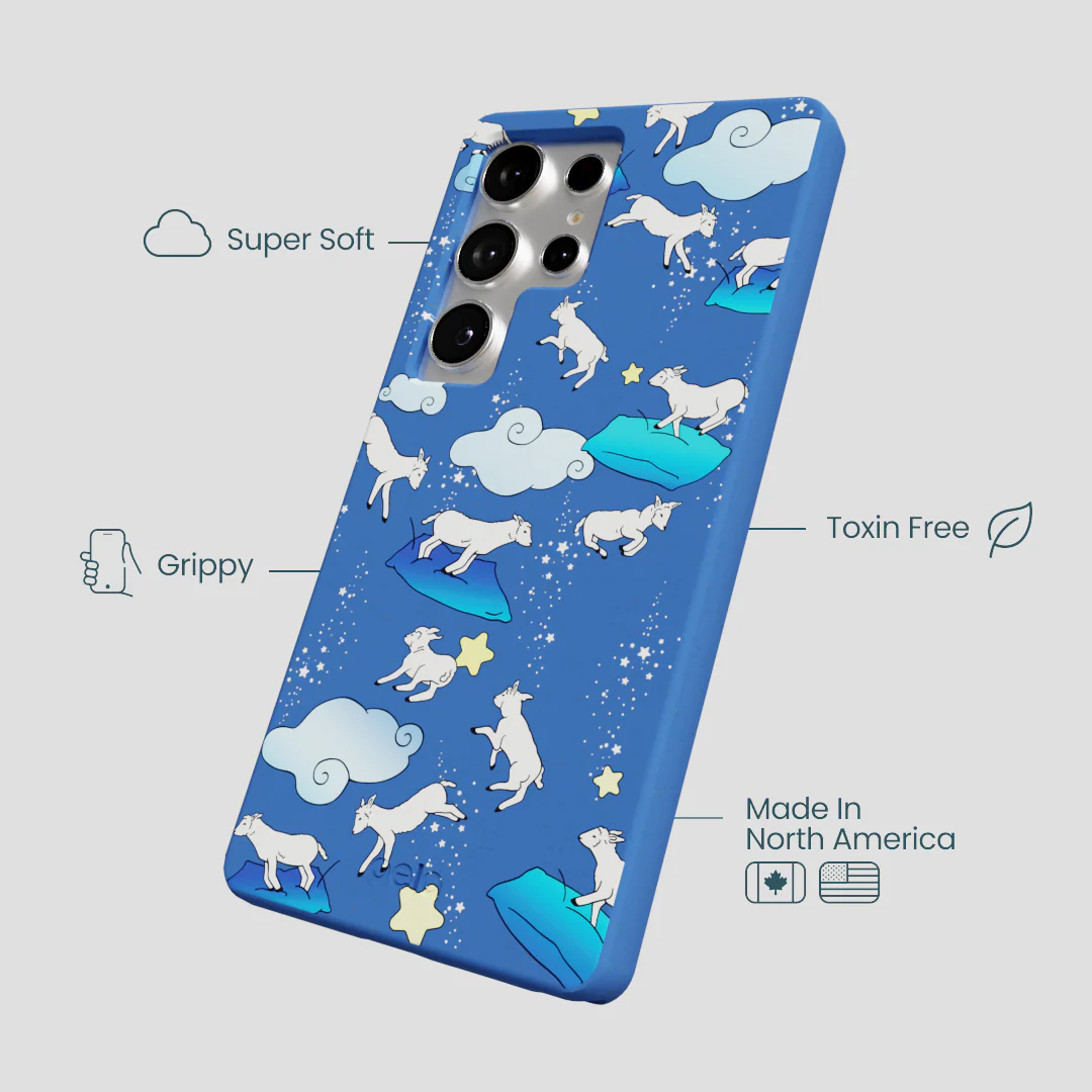 Electric Blue Sheep Dreamers Samsung Galaxy S25 Ultra Case - Image 4
