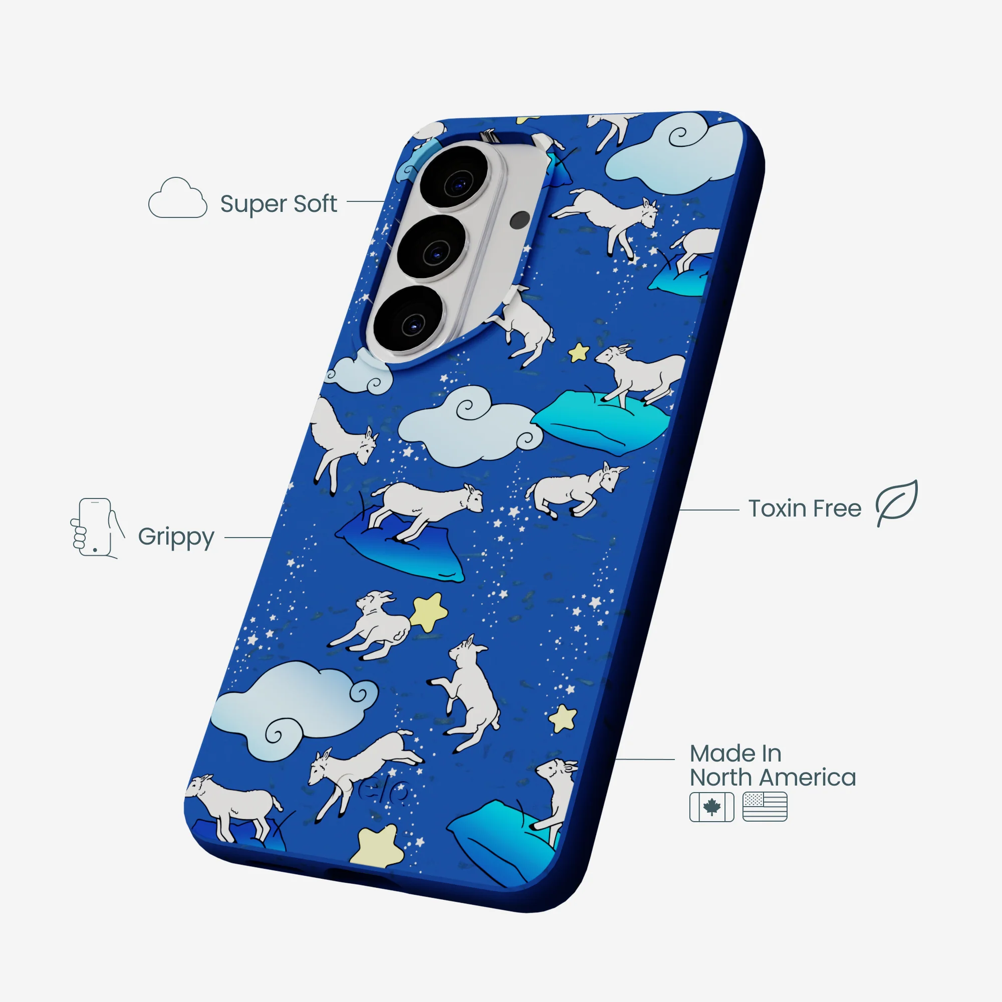 Electric Blue Sheep Dreamers Samsung Galaxy S26 Case - Image 4