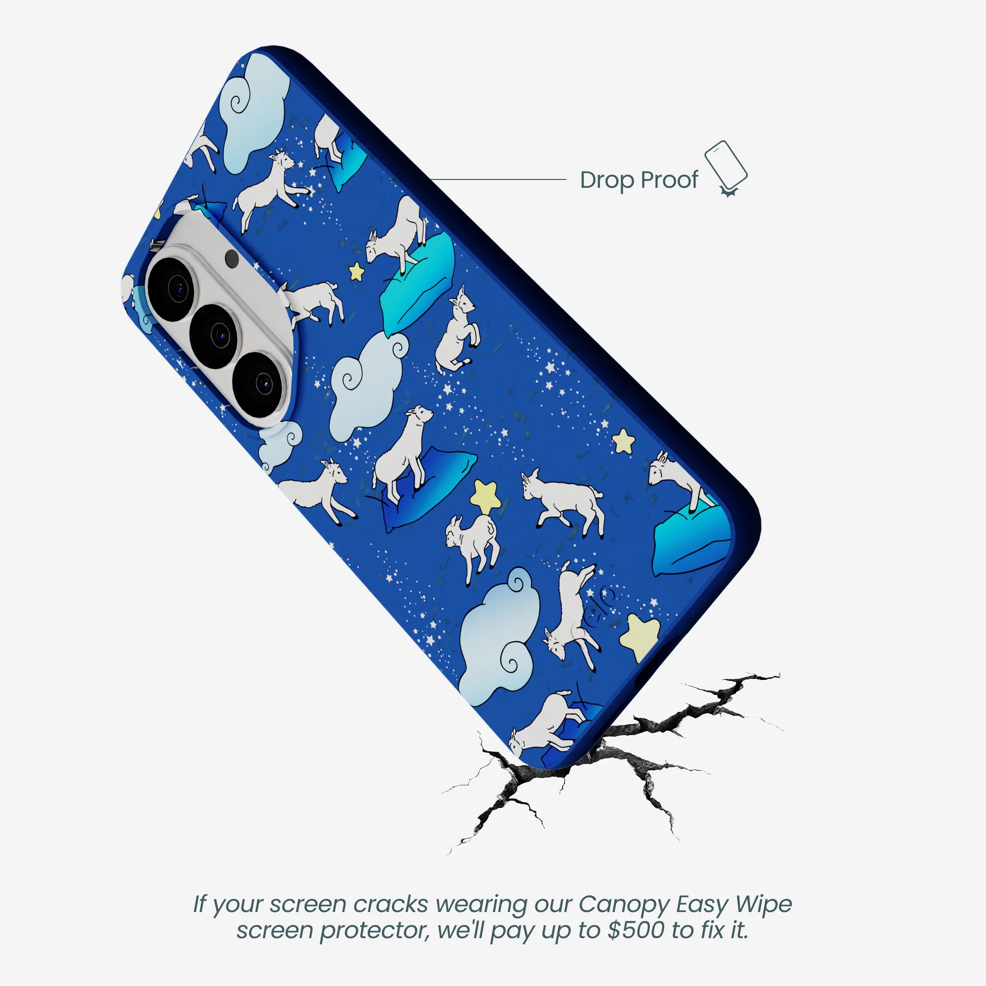 Electric Blue Sheep Dreamers Samsung Galaxy S26 Case - Image 5