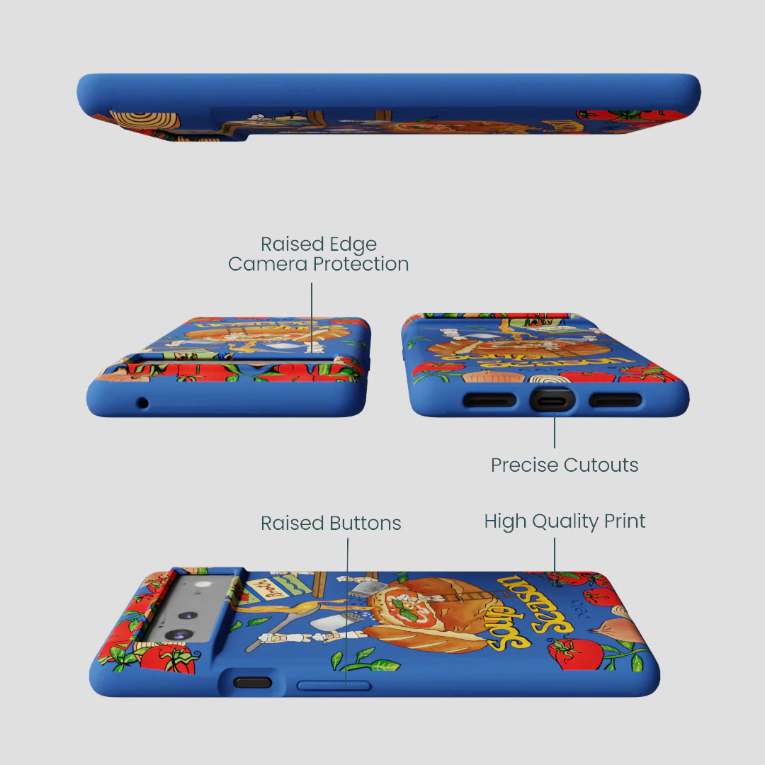 Electric Blue Soup Season Google Pixel 6a Case - Image 3
