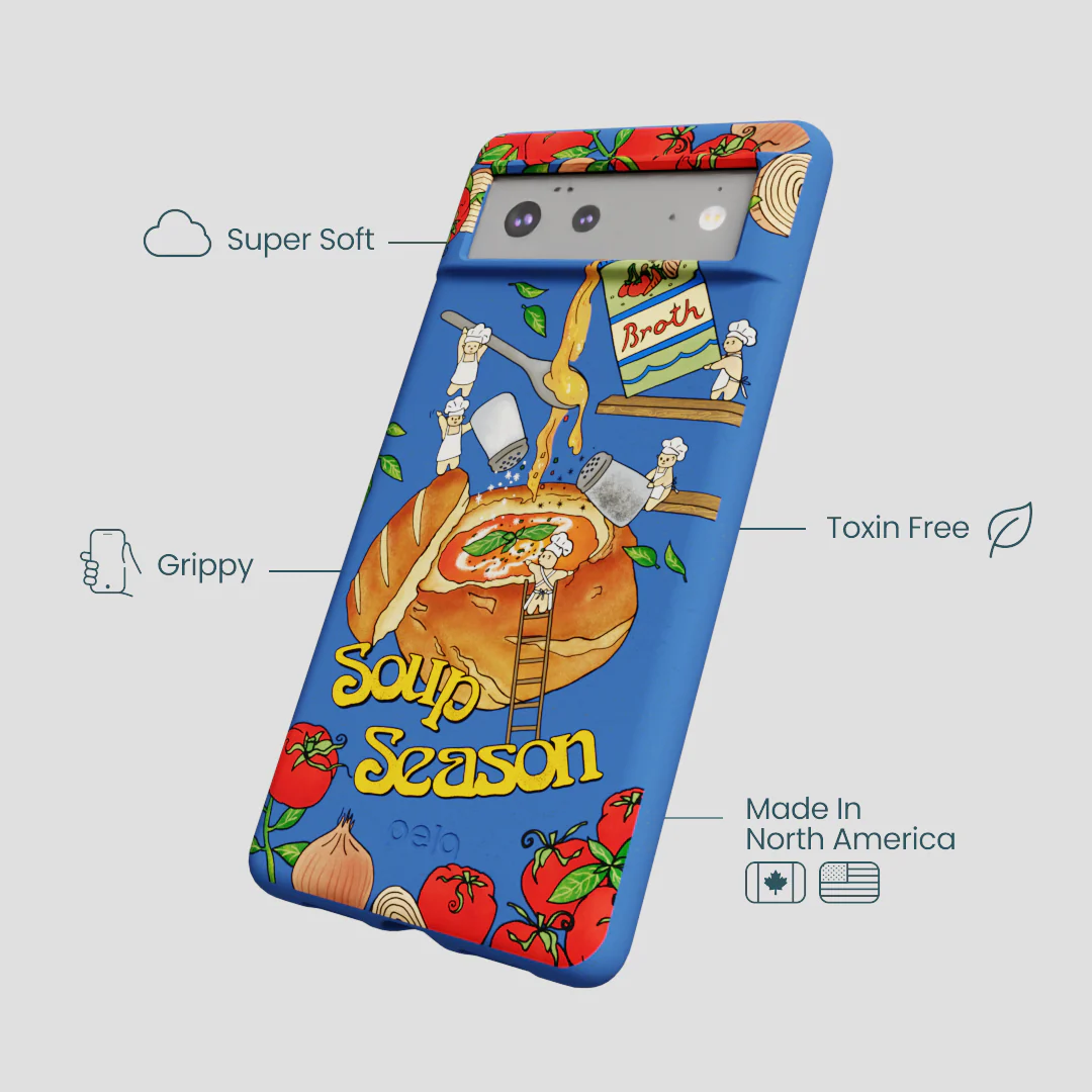 Electric Blue Soup Season Google Pixel 6a Case - Image 4