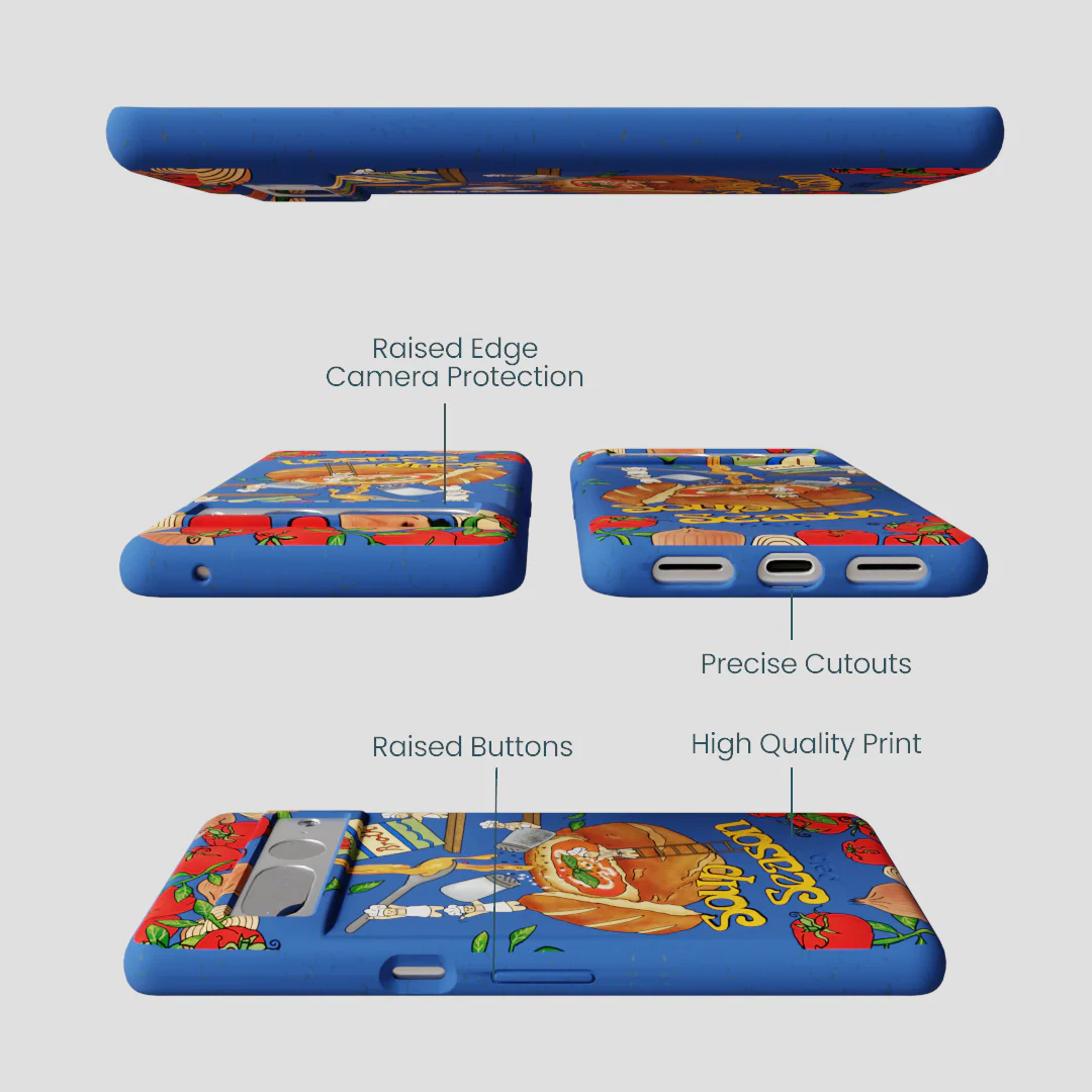 Electric Blue Soup Season Google Pixel 7 Pro Case - Image 3
