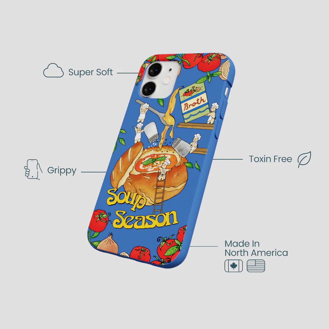Electric Blue Soup Season iPhone 12 Mini Case - Image 4