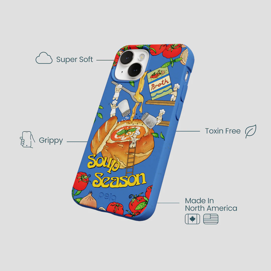Electric Blue Soup Season iPhone 13 Mini Case - Image 4