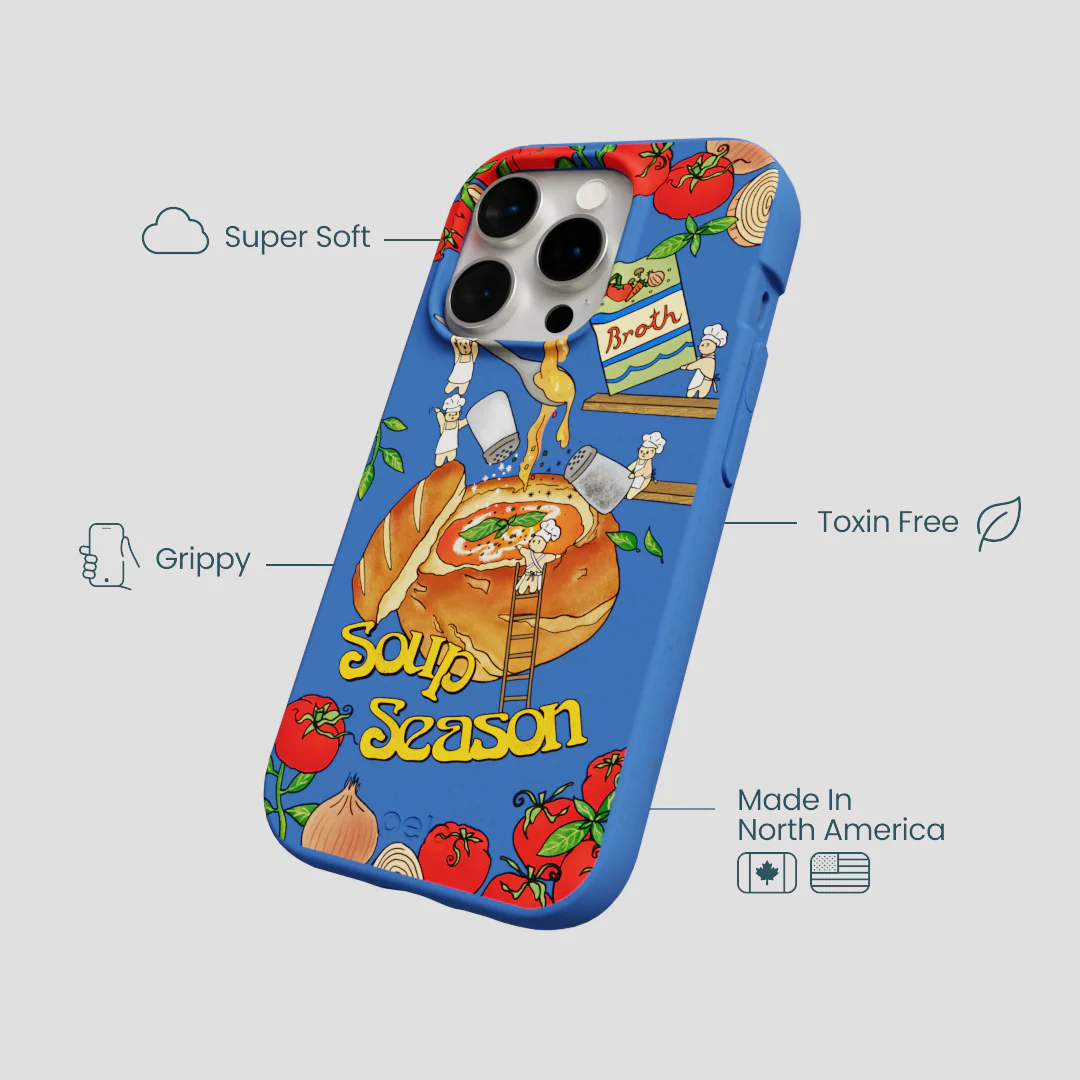 Electric Blue Soup Season iPhone 14 Pro Case - Image 4
