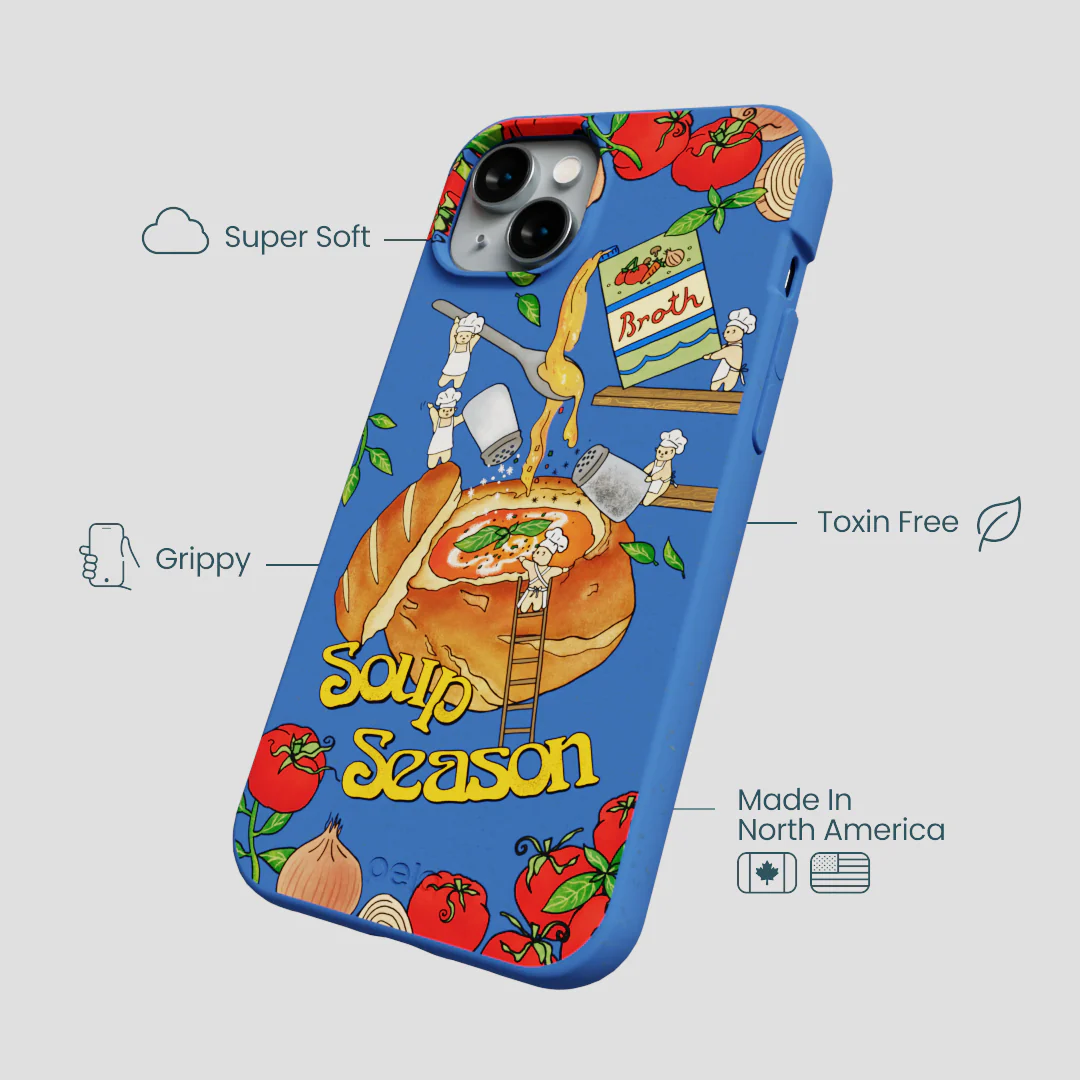 Electric Blue Soup Season iPhone 15 Plus Case - Image 4