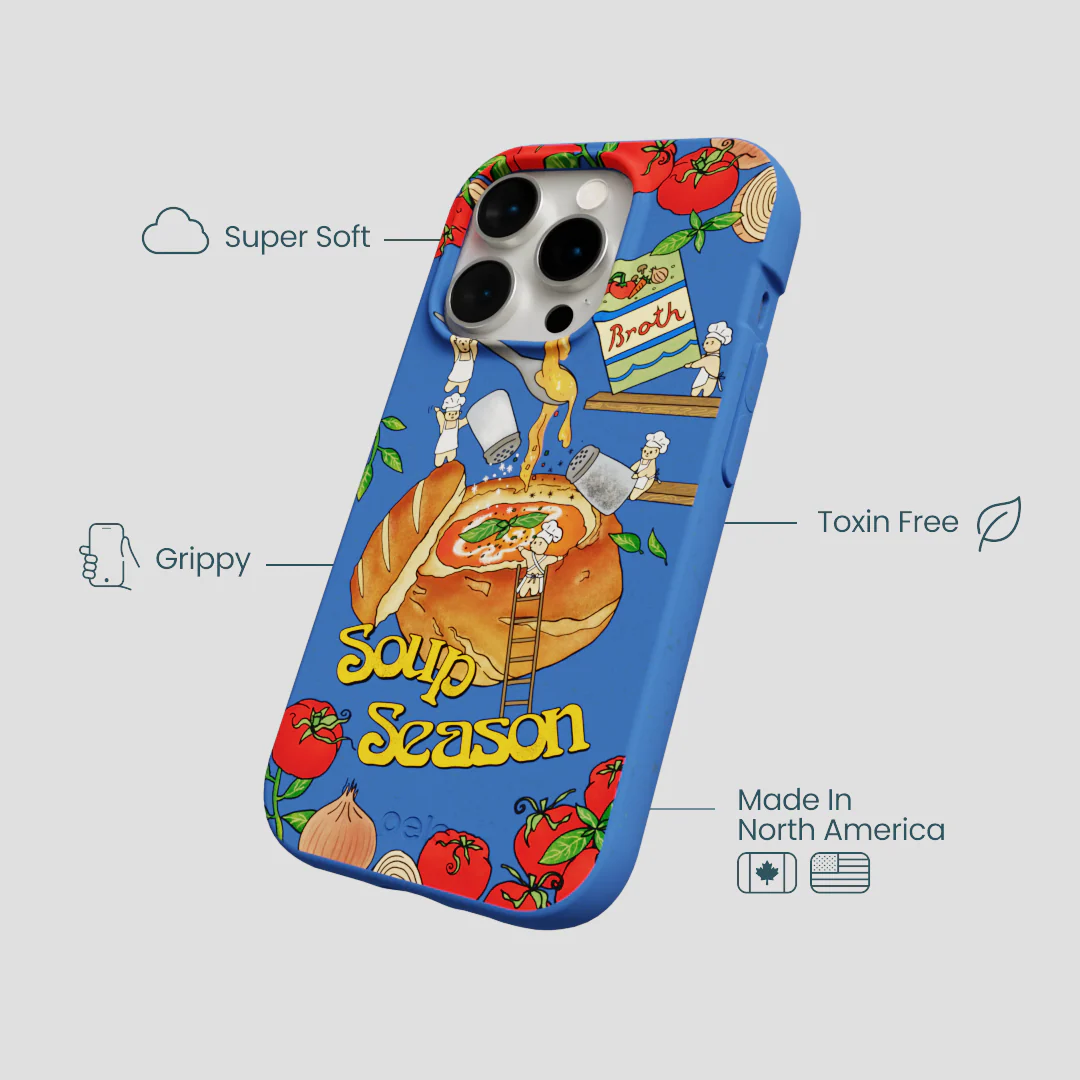 Electric Blue Soup Season iPhone 15 Pro Case - Image 4