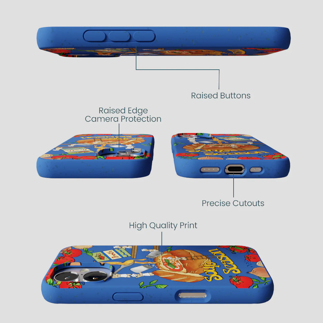 Electric Blue Soup Season iPhone 16 Case - Image 3