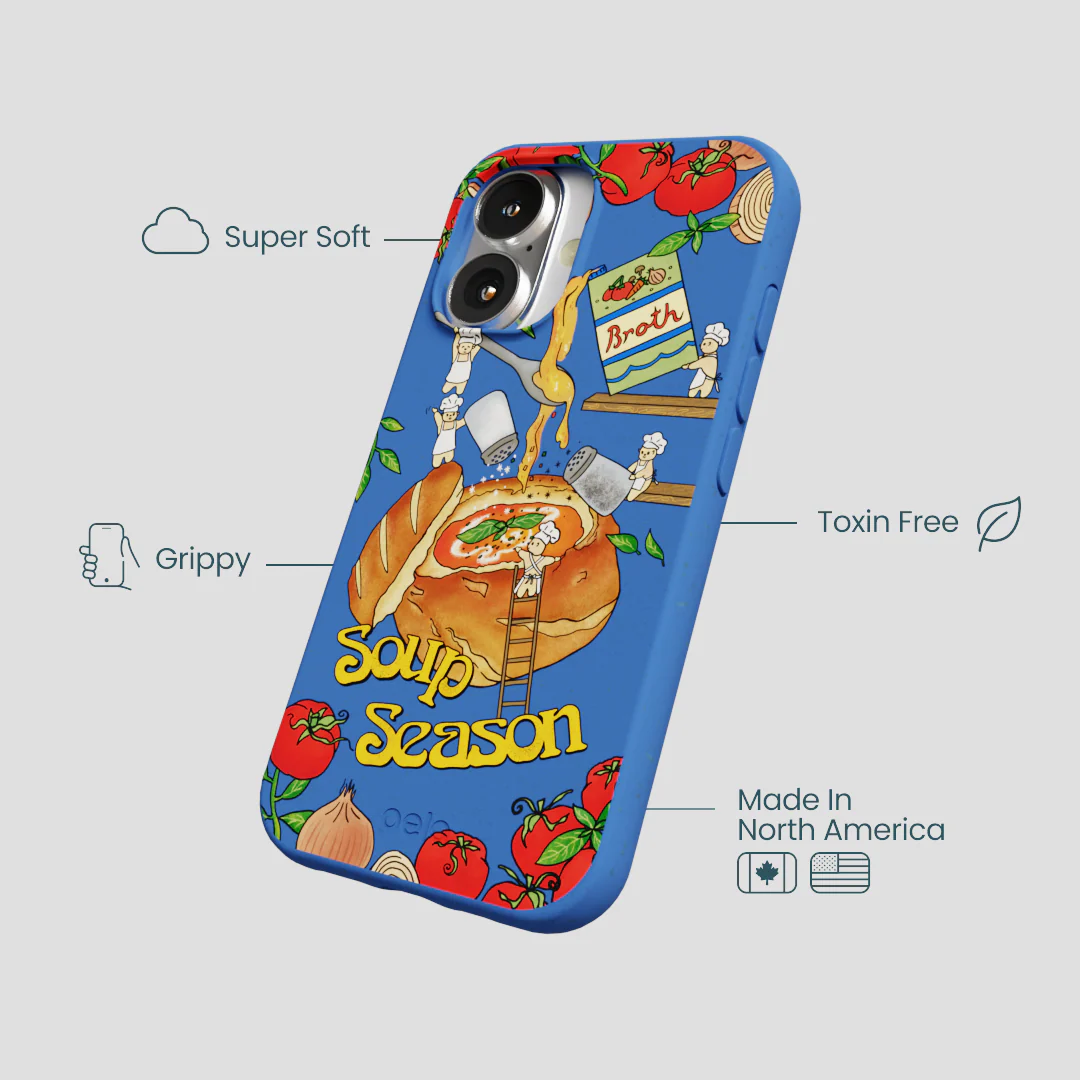 Electric Blue Soup Season iPhone 16 Case - Image 4