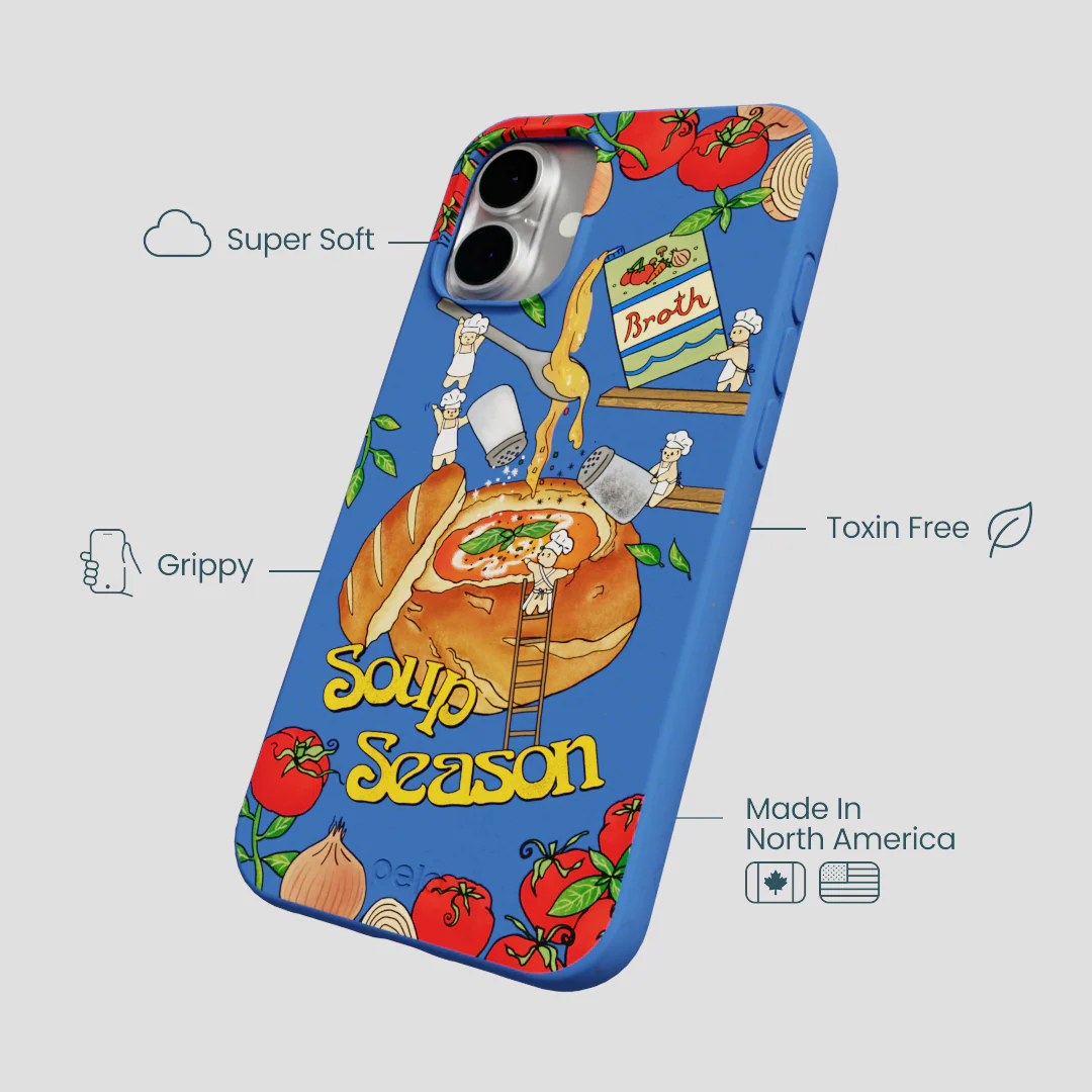 Electric Blue Soup Season iPhone 16 Plus Case - Image 4