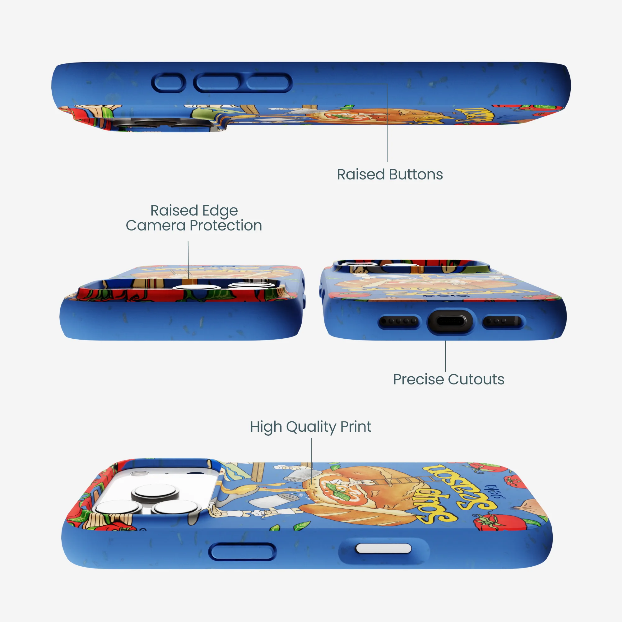 Electric Blue Soup Season iPhone 17 Pro Case - Image 3