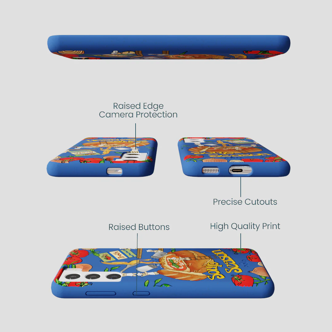 Electric Blue Soup Season Samsung Galaxy S21 Case - Image 3