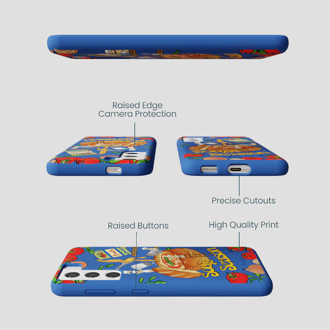 Electric Blue Soup Season Samsung Galaxy S22 Case - Image 3