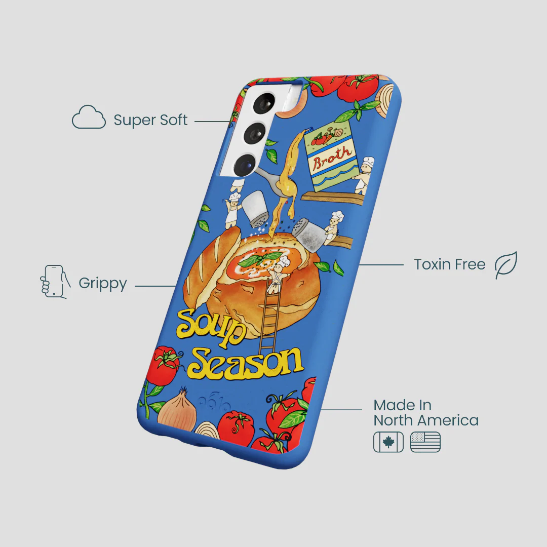 Electric Blue Soup Season Samsung Galaxy S22 Case - Image 4