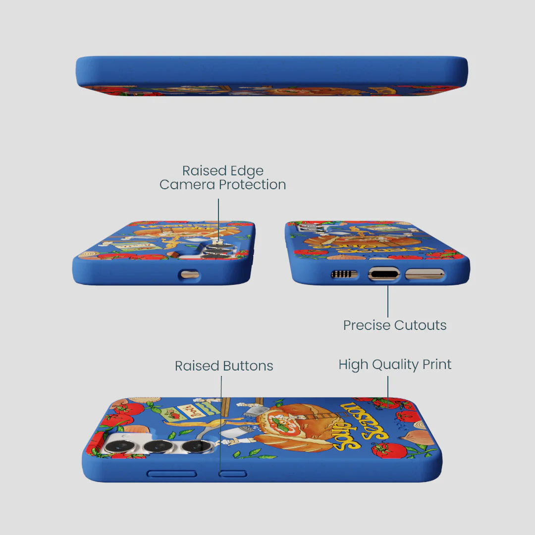 Electric Blue Soup Season Samsung Galaxy S23 Case - Image 3