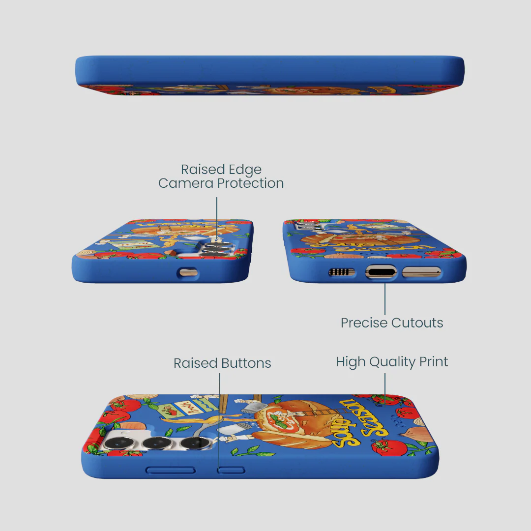 Electric Blue Soup Season Samsung Galaxy S24 Case - Image 3