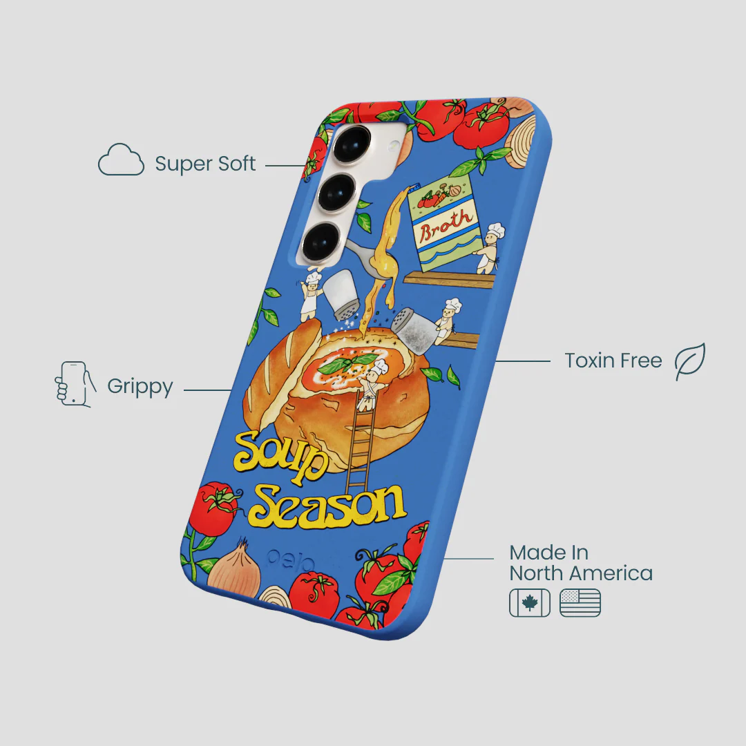Electric Blue Soup Season Samsung Galaxy S24 Case - Image 4