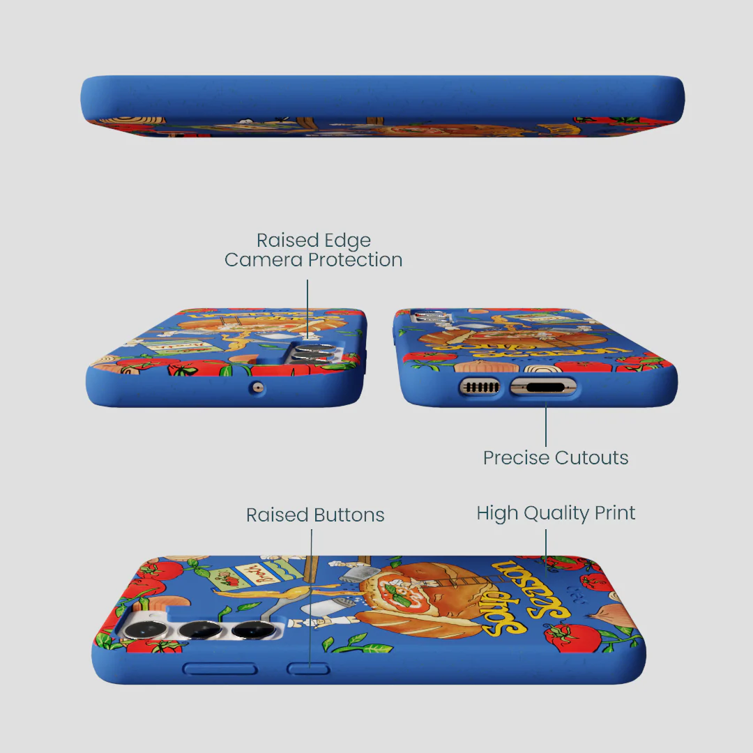 Electric Blue Soup Season Samsung Galaxy S24+(Plus) Case - Image 3