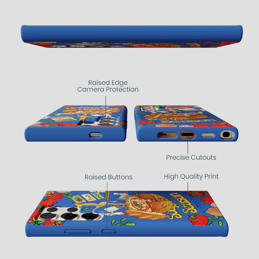 Electric Blue Soup Season Samsung Galaxy S24 Ultra Case - Image 3