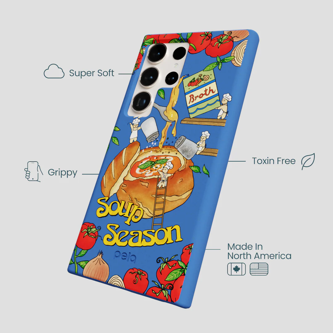 Electric Blue Soup Season Samsung Galaxy S24 Ultra Case - Image 4