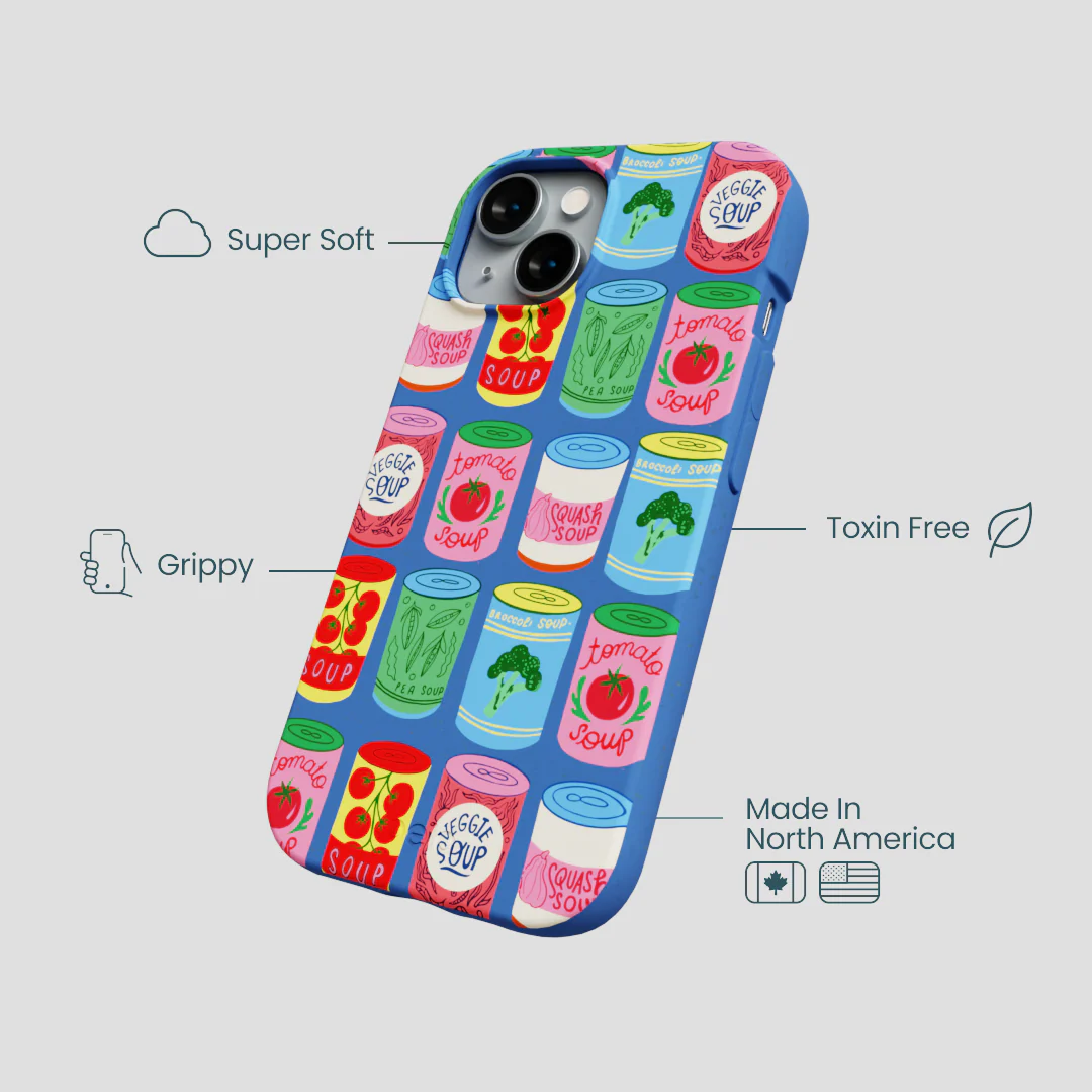 Electric Blue Soup Stories iPhone 14 Case - Image 4