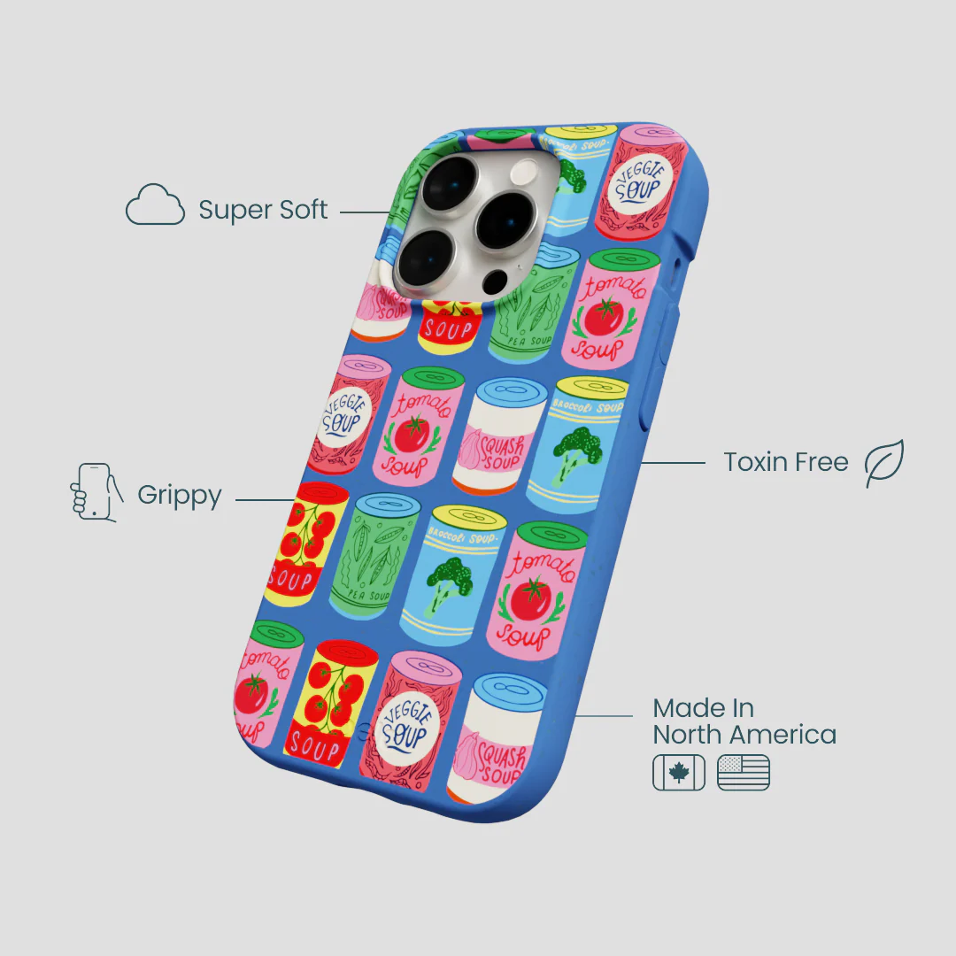 Electric Blue Soup Stories iPhone 14 Pro Case - Image 4