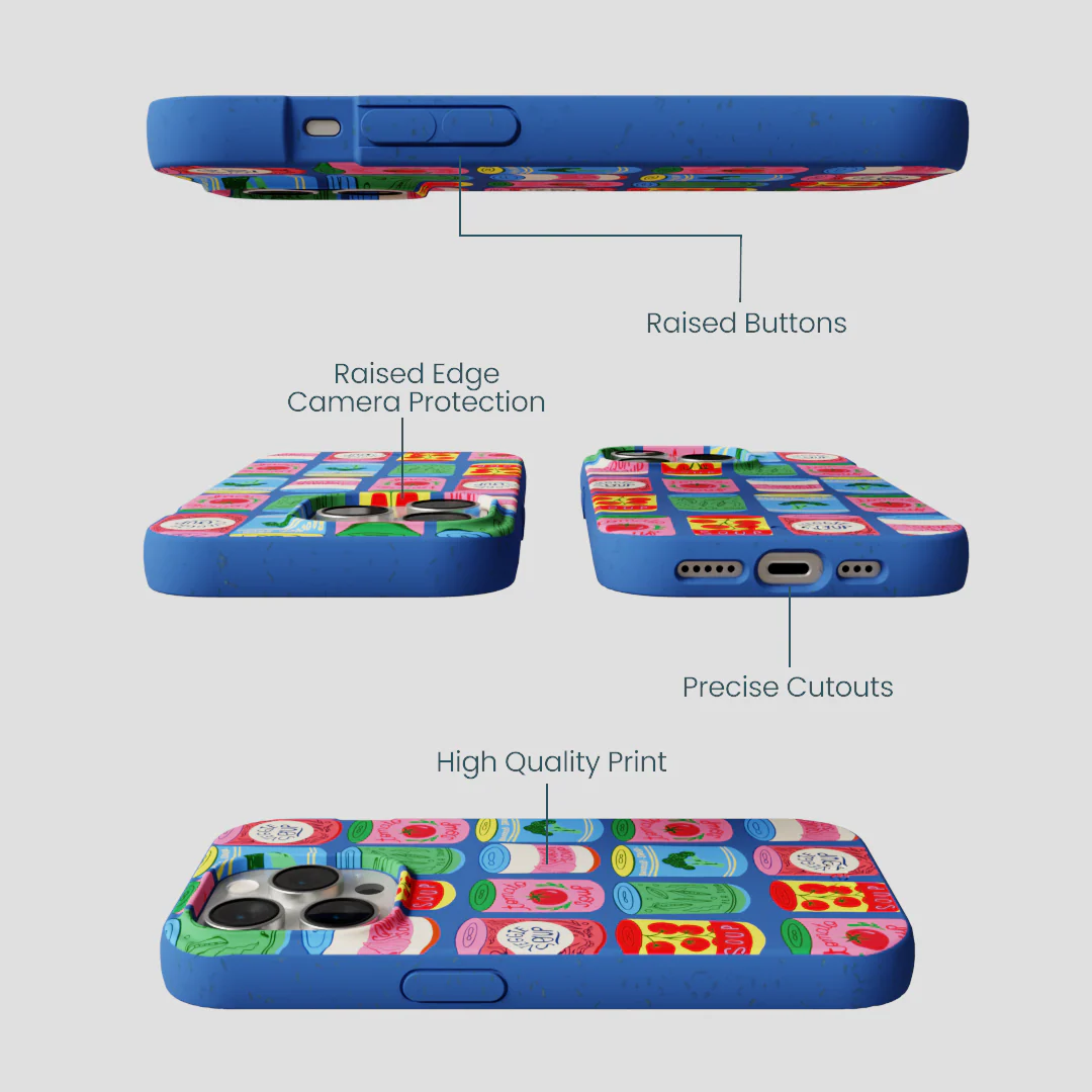 Electric Blue Soup Stories iPhone 15 Pro Case - Image 3