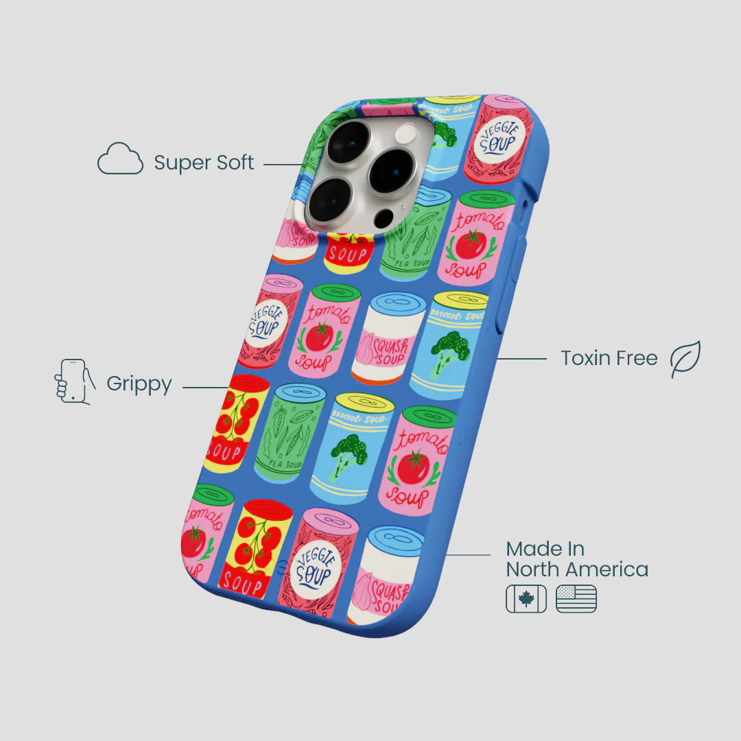 Electric Blue Soup Stories iPhone 15 Pro Case - Image 4
