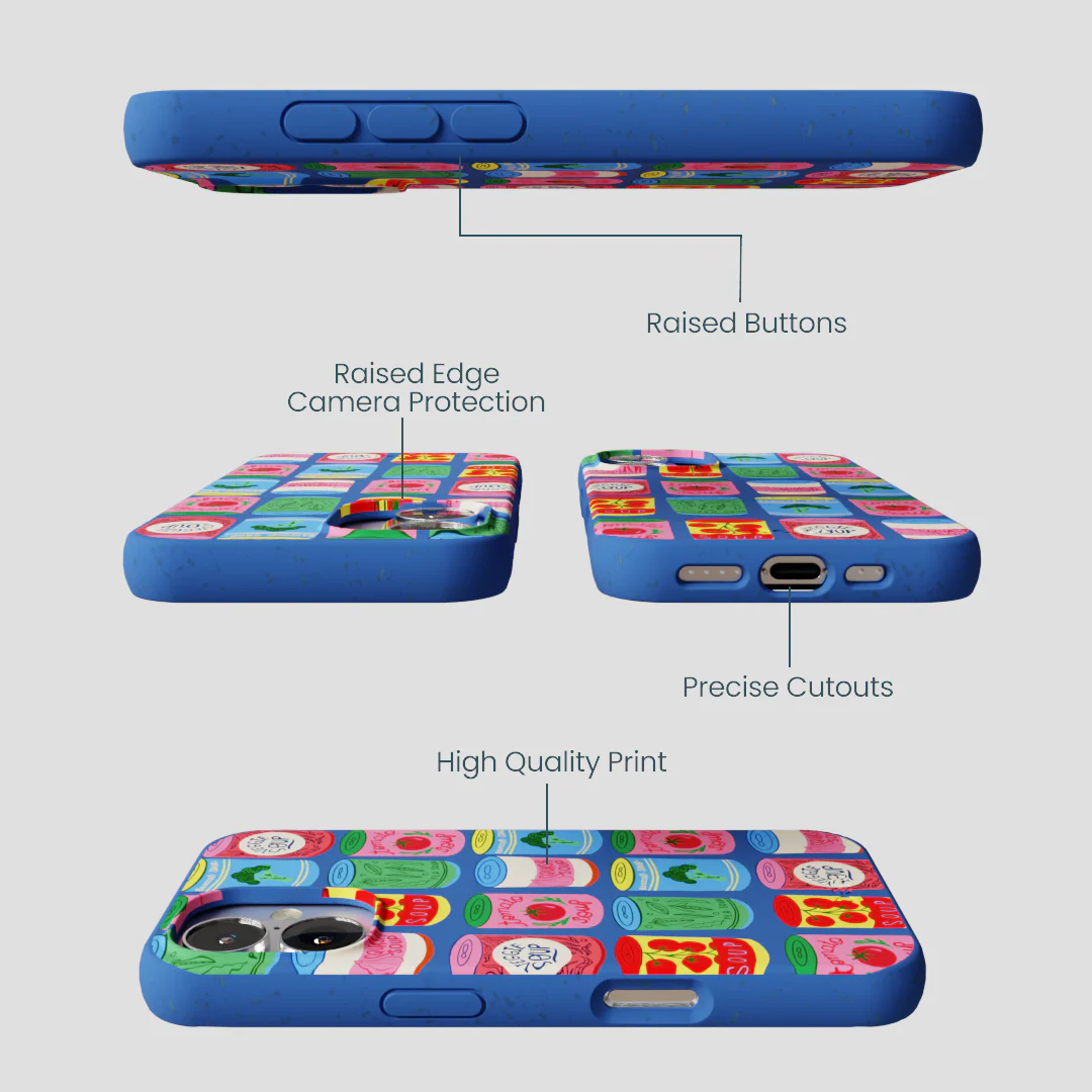 Electric Blue Soup Stories iPhone 16 Case - Image 3