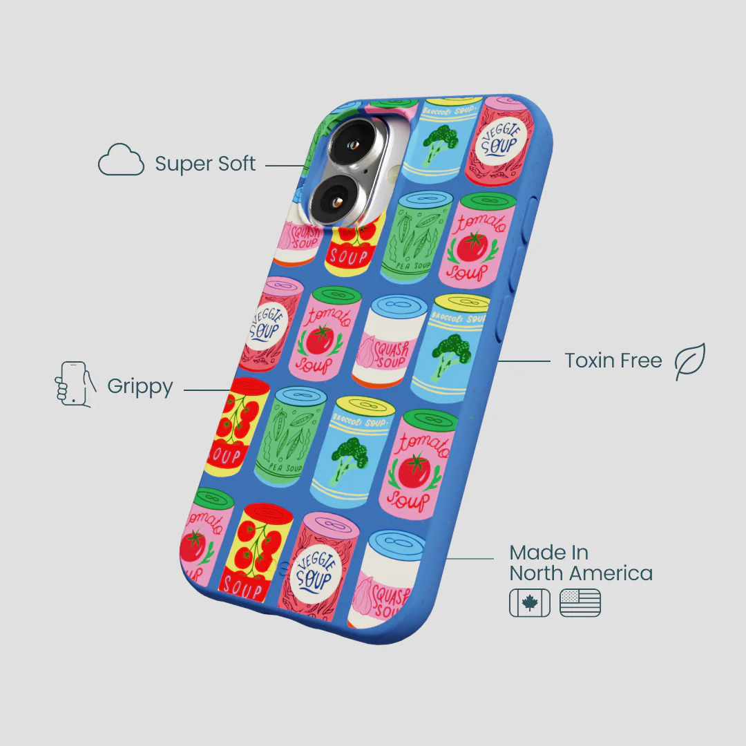 Electric Blue Soup Stories iPhone 16 Case - Image 4