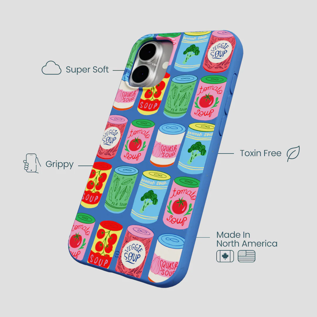 Electric Blue Soup Stories iPhone 16 Plus Case - Image 4