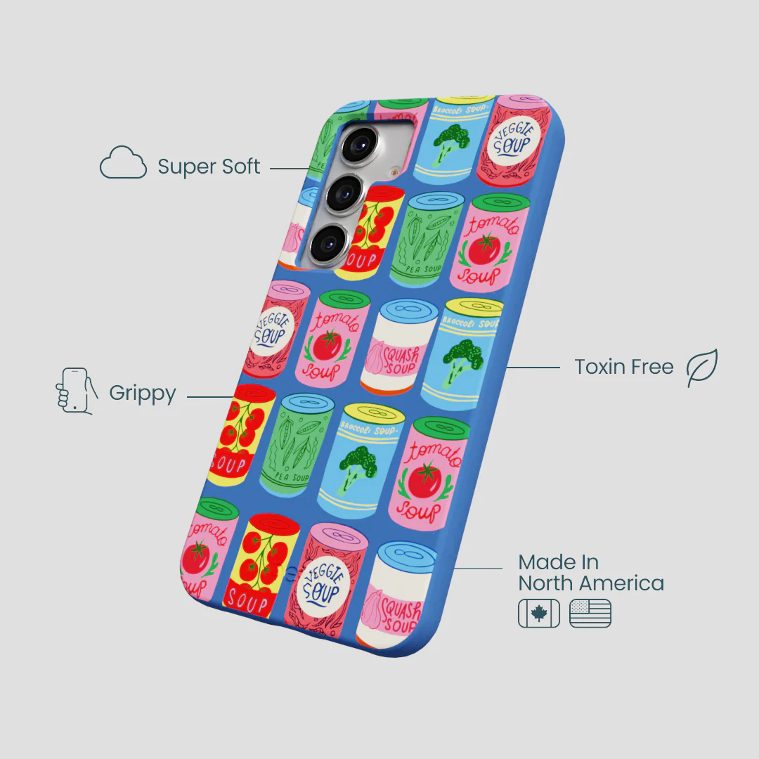 Electric Blue Soup Stories Samsung Galaxy S25 Case - Image 4