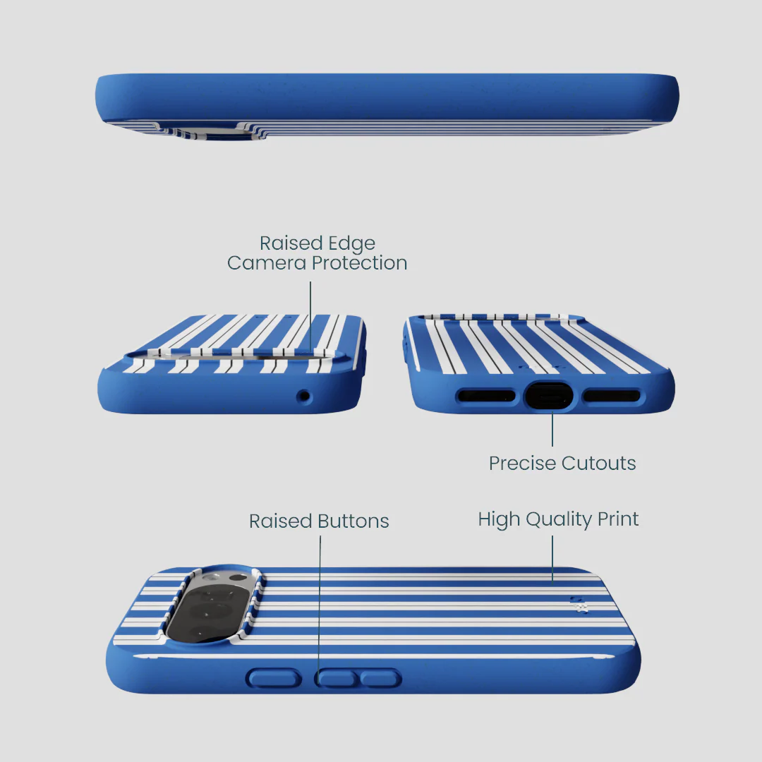Electric Blue Striped Shirt Google Pixel 10/10 Pro Case - Image 3