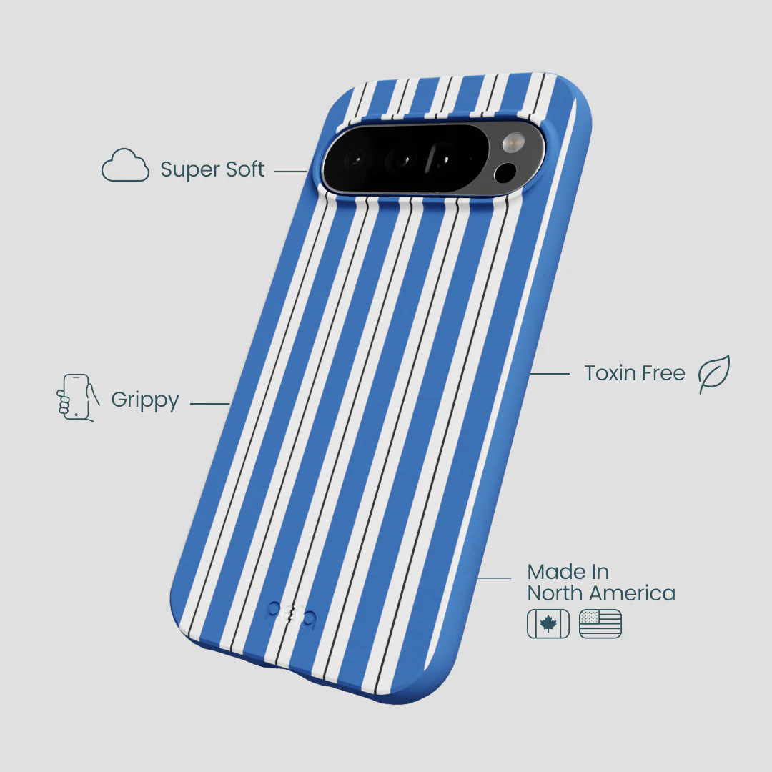Electric Blue Striped Shirt Google Pixel 10 Pro XL Case - Image 4