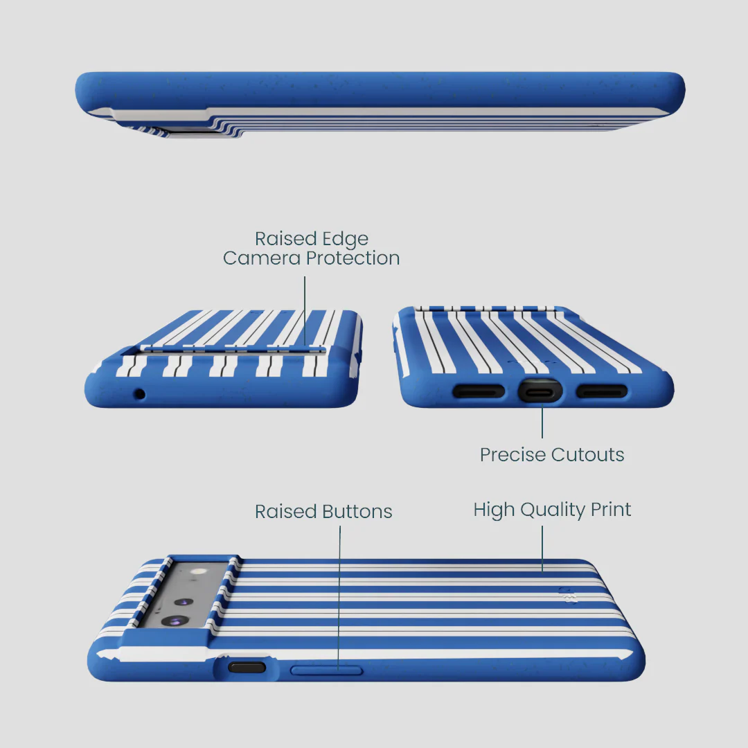 Electric Blue Striped Shirt Google Pixel 6 Case - Image 3