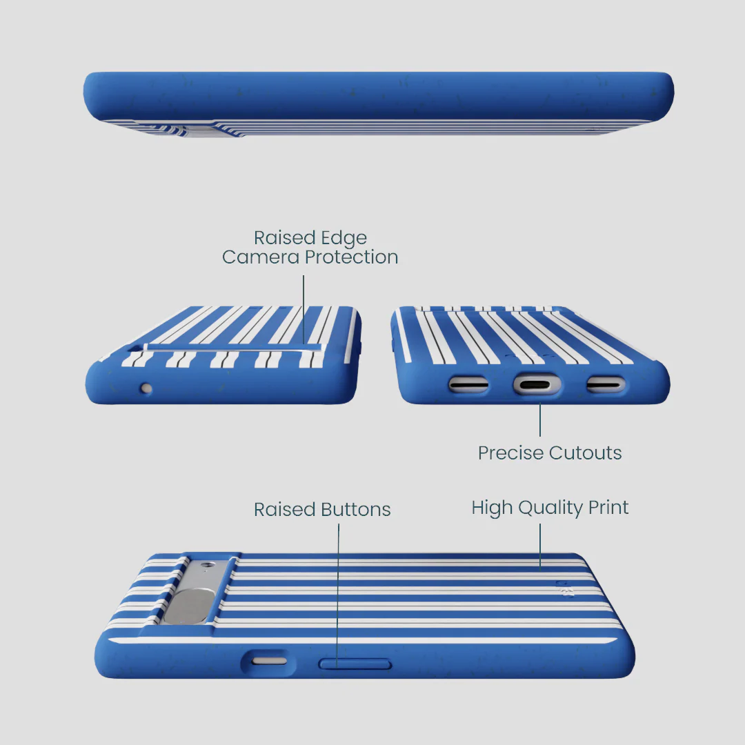 Electric Blue Striped Shirt Google Pixel 7 Case - Image 3