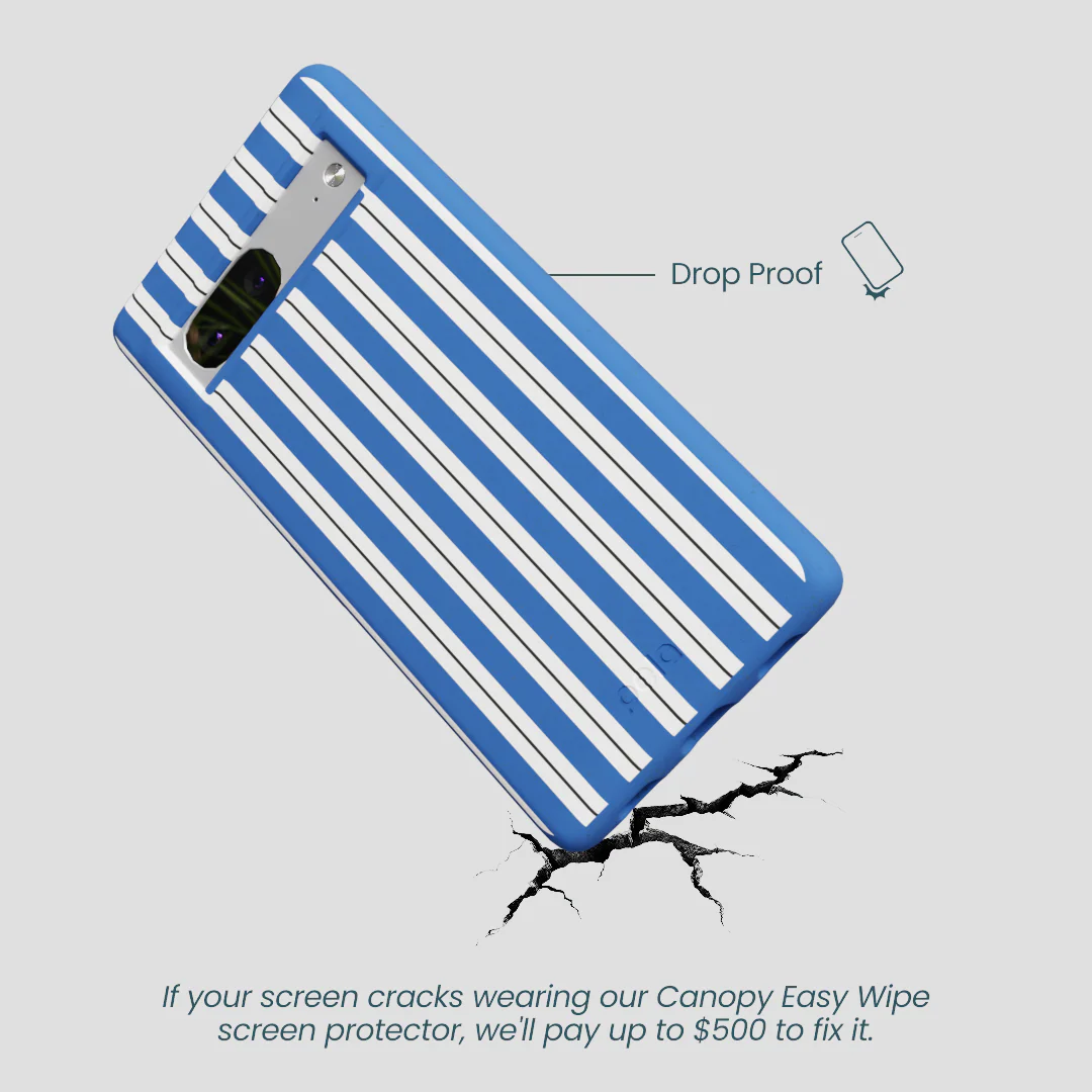 Electric Blue Striped Shirt Google Pixel 7 Case - Image 5