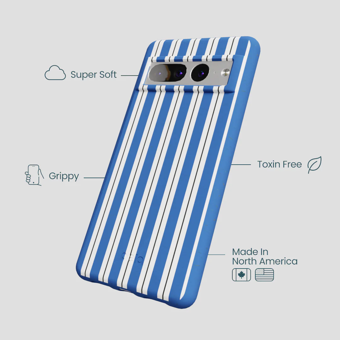 Electric Blue Striped Shirt Google Pixel 7 Pro Case - Image 4