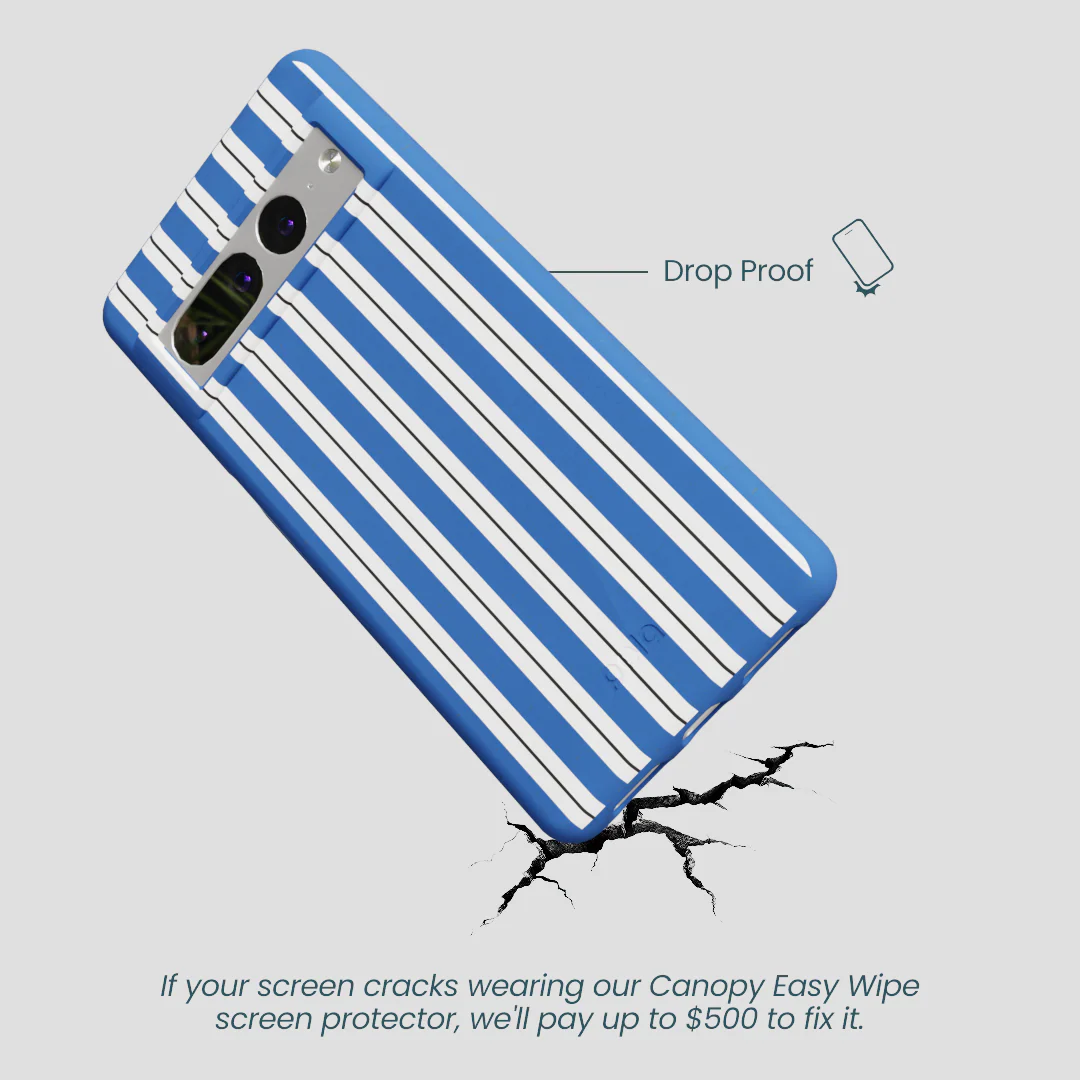 Electric Blue Striped Shirt Google Pixel 7 Pro Case - Image 5