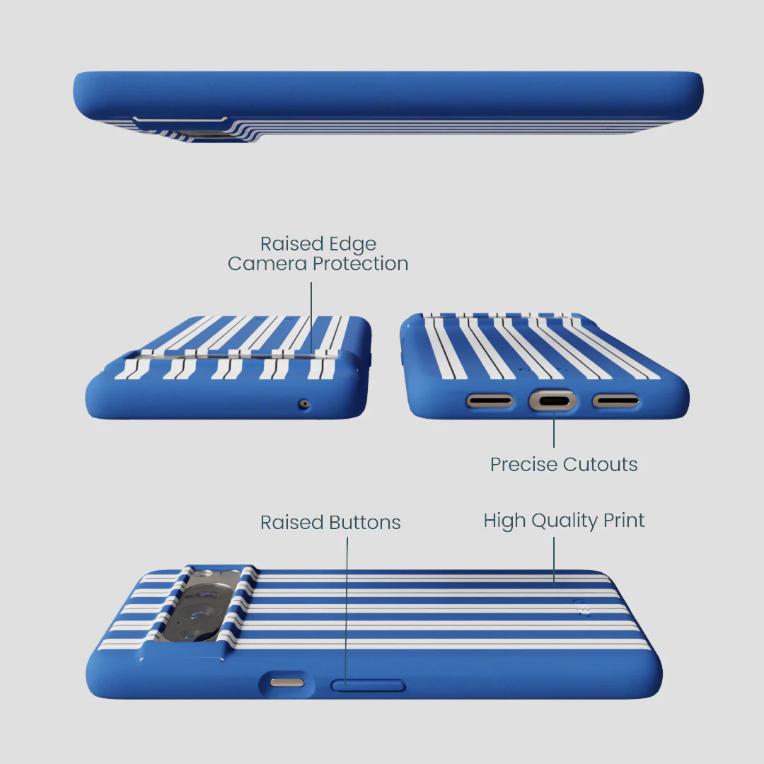 Electric Blue Striped Shirt Google Pixel 8 Pro Case - Image 3