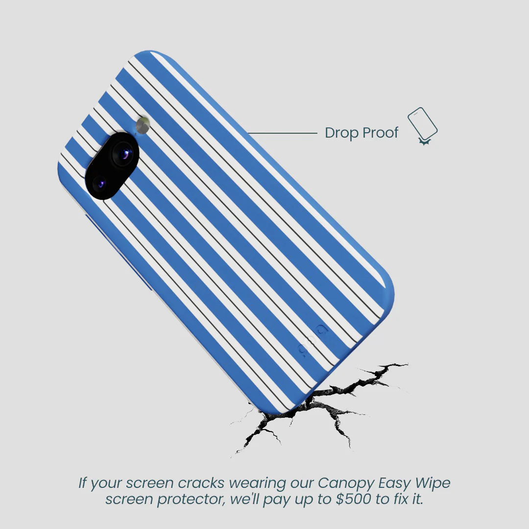 Electric Blue Striped Shirt Google Pixel 9a Case - Image 5