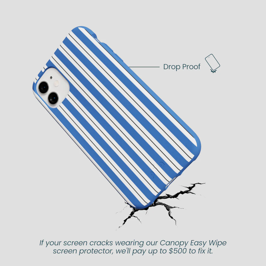 Electric Blue Striped Shirt iPhone 11 Case - Image 5