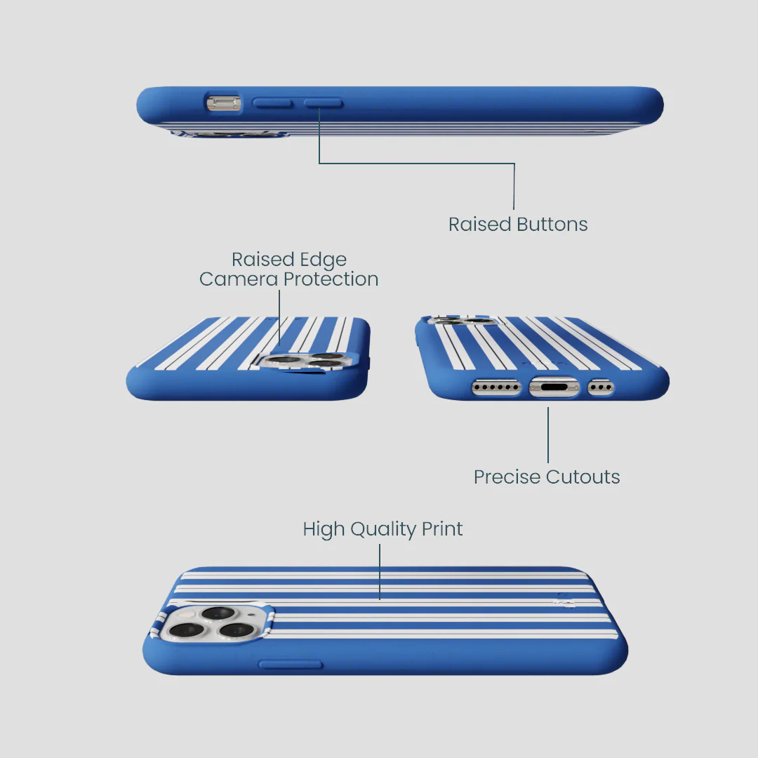 Electric Blue Striped Shirt iPhone 11 Pro Case - Image 3