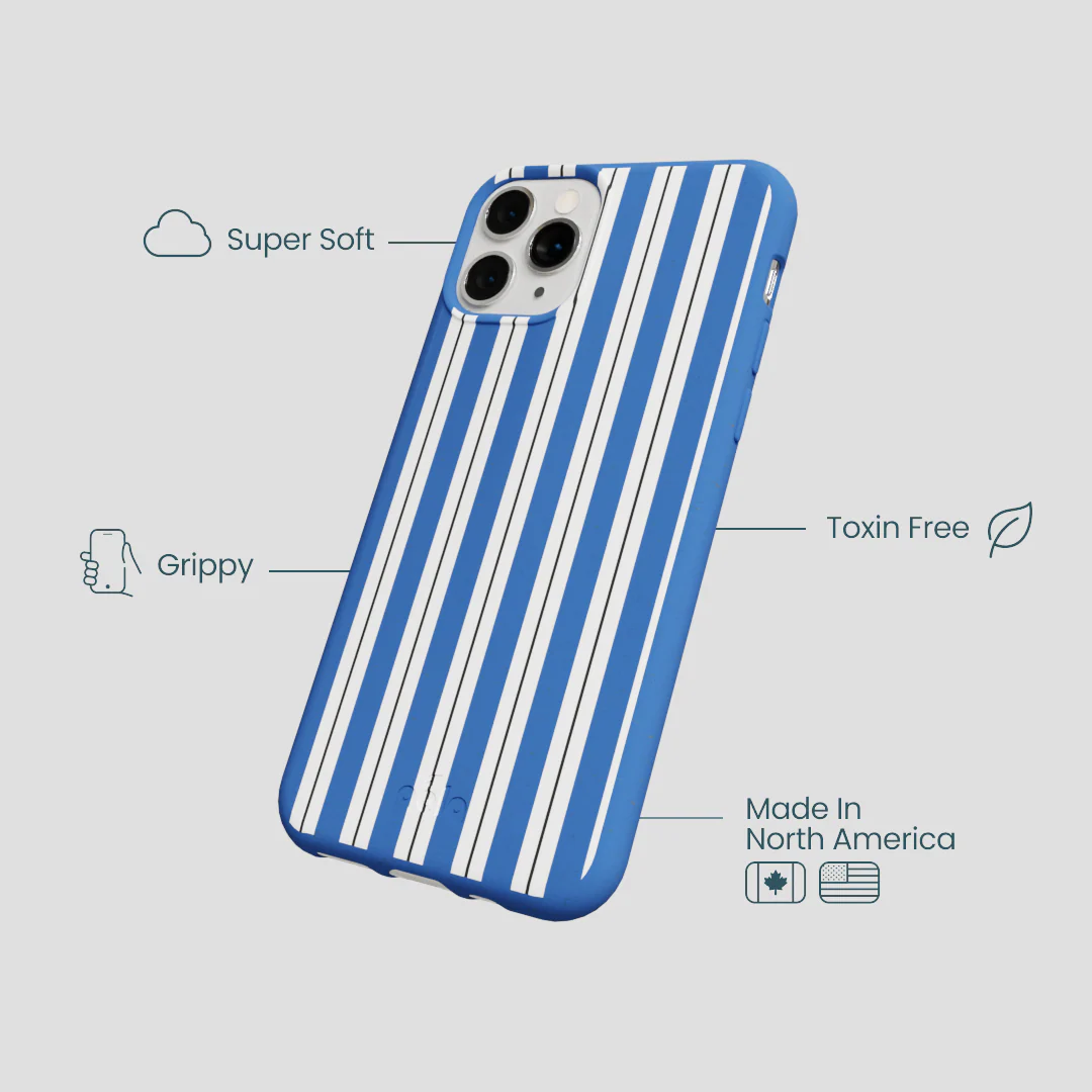 Electric Blue Striped Shirt iPhone 11 Pro Case - Image 4