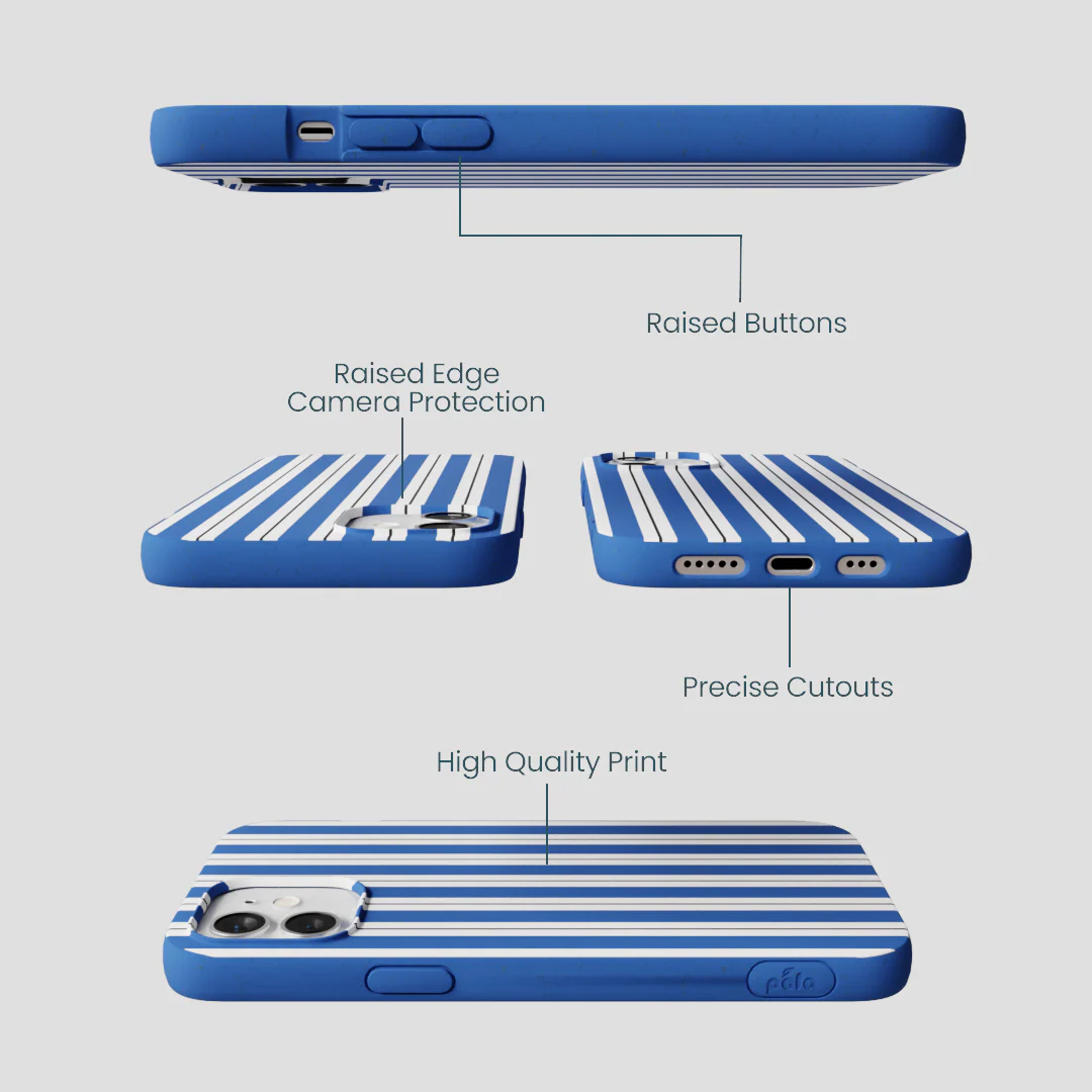 Electric Blue Striped Shirt iPhone 12/ iPhone 12 Pro Case - Image 3