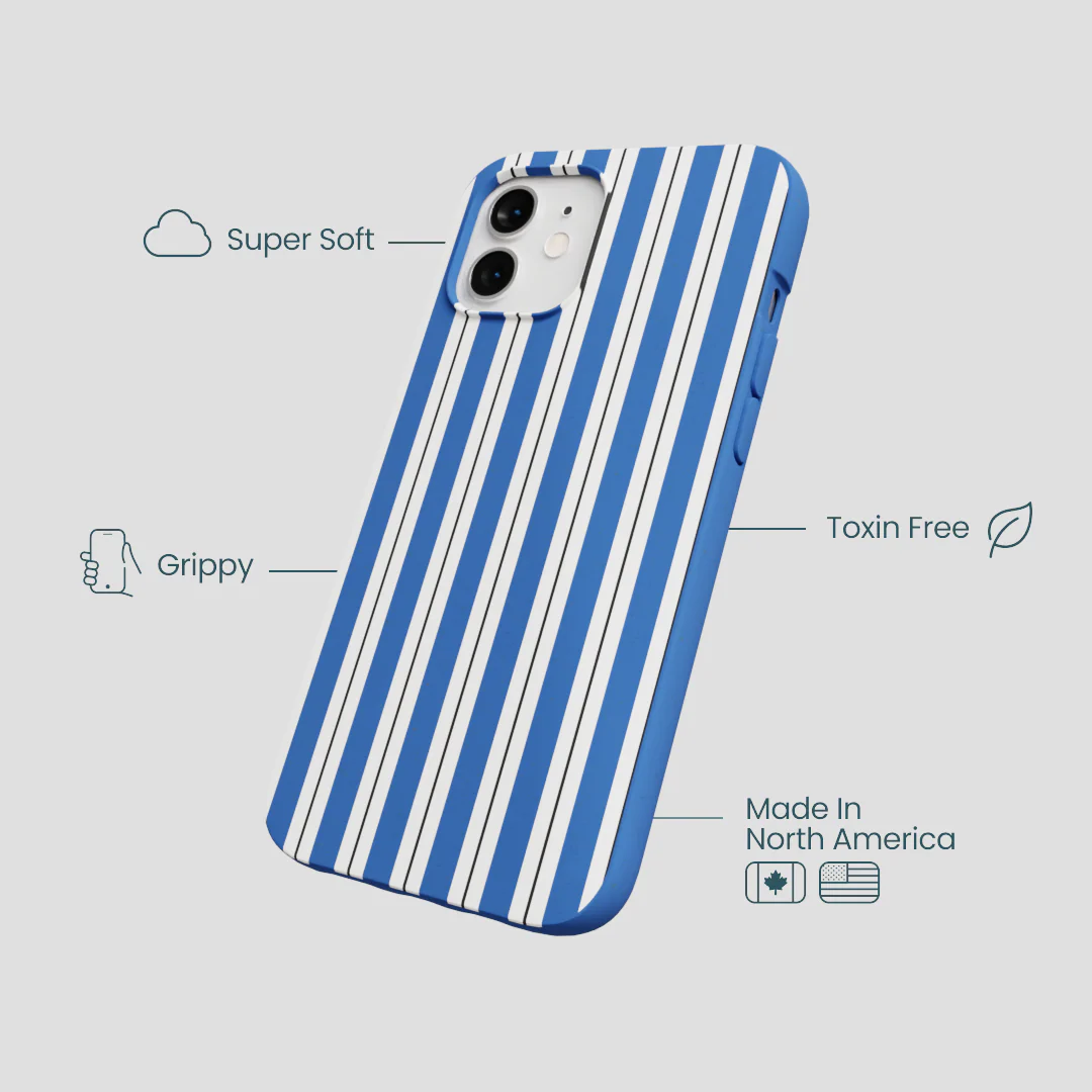 Electric Blue Striped Shirt iPhone 12/ iPhone 12 Pro Case - Image 4