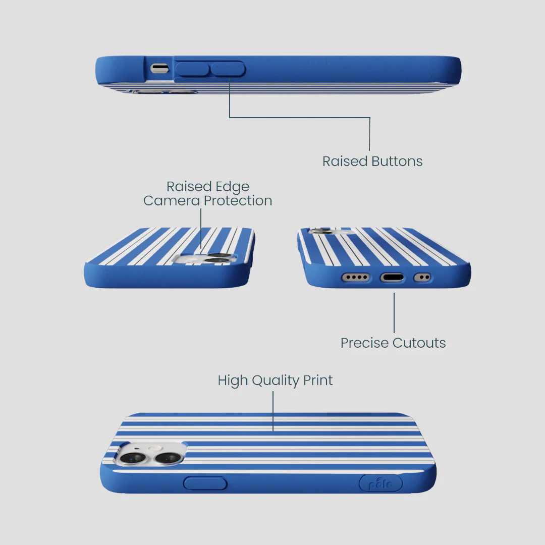 Electric Blue Striped Shirt iPhone 12 Mini Case - Image 3