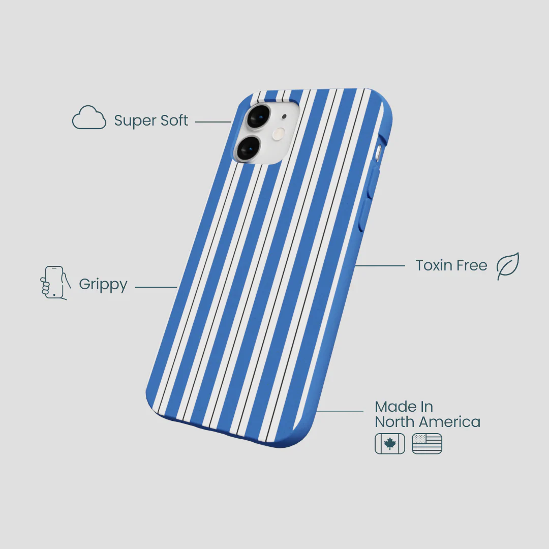 Electric Blue Striped Shirt iPhone 12 Mini Case - Image 4